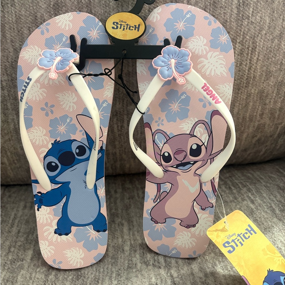 Stitch Woman’s Flip Flops - Pink and Blue Size 10. NWT